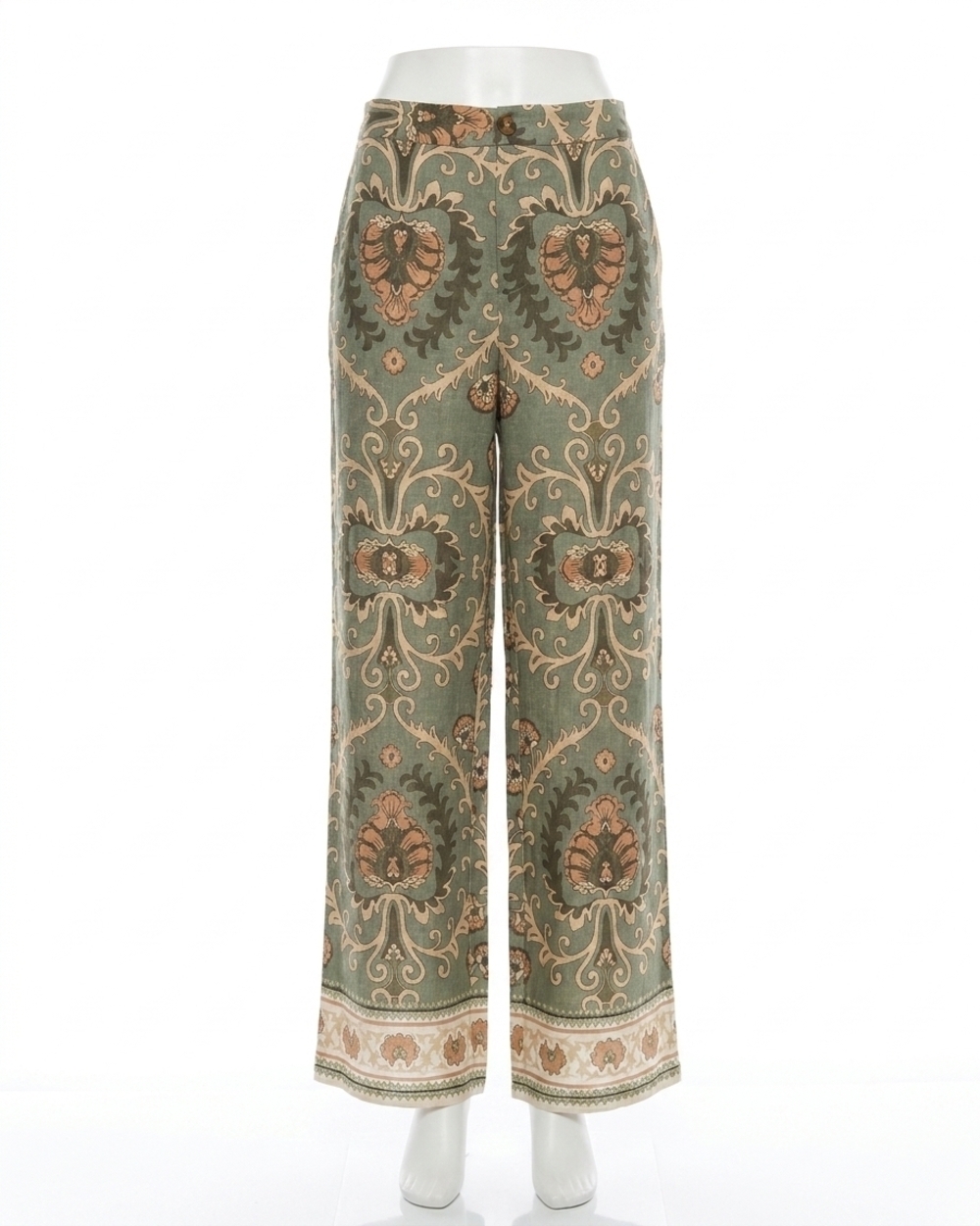 NEW SANCTUARY soft straight leg trouser pants in mezzo sage